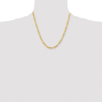 Chisel Stainless Steel Polished Yellow IP-plated 6.3mm 20 inch Figaro Chain