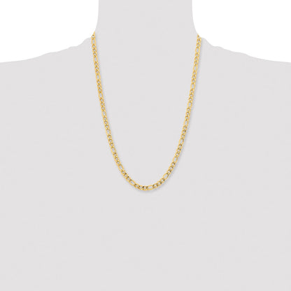 Chisel Stainless Steel Polished Yellow IP-plated 6.3mm 24 inch Figaro Chain