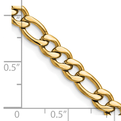 Chisel Stainless Steel Polished Yellow IP-plated 6.75mm 20 inch Figaro Chain