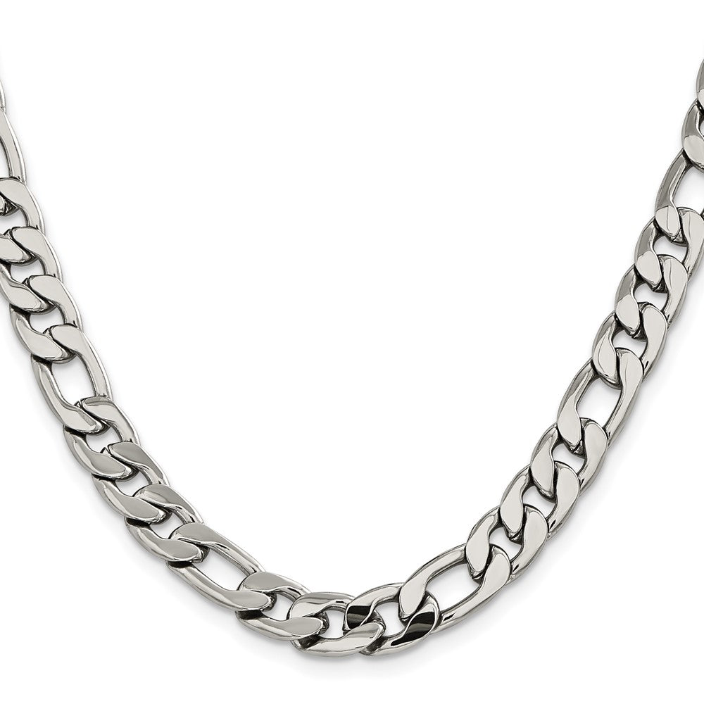 Chisel Stainless Steel Polished 8.75mm 8 inch Figaro Chain