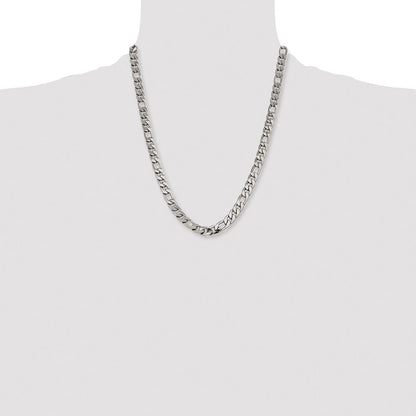 Chisel Stainless Steel Polished 8.75mm 8 inch Figaro Chain