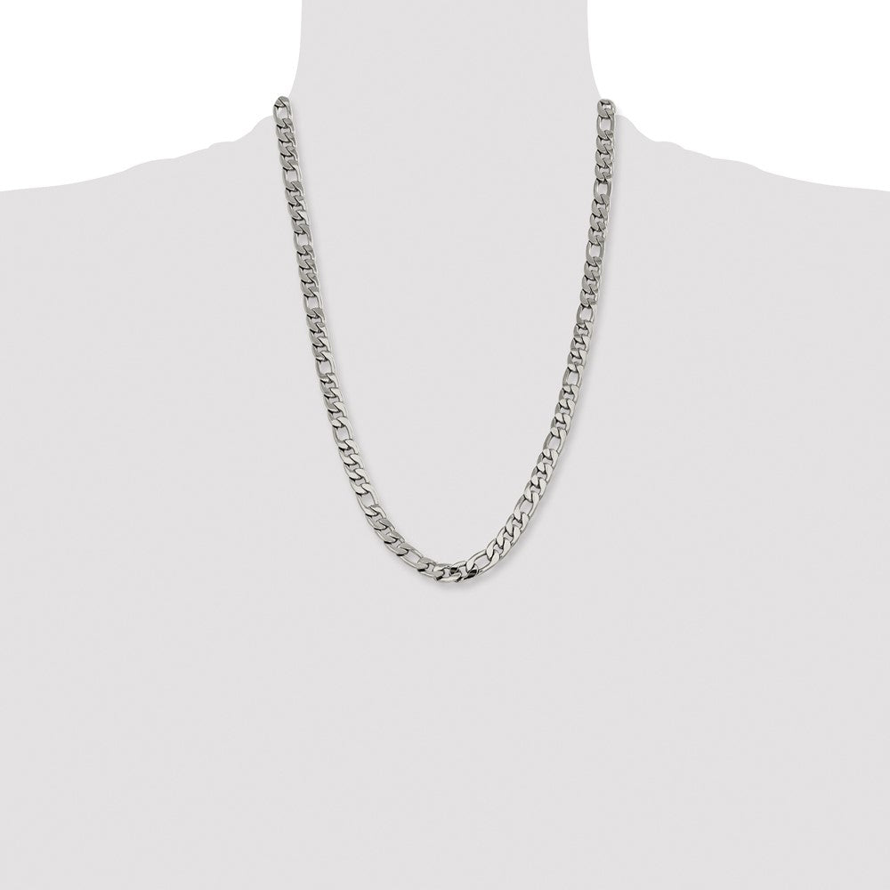 Chisel Stainless Steel Polished 8.75mm 24 inch Figaro Chain