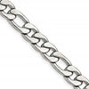 Chisel Stainless Steel Polished 8.75mm 8 inch Figaro Chain