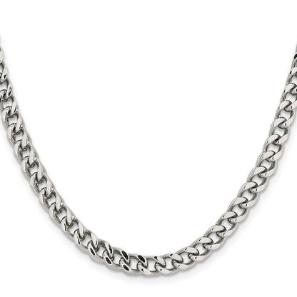 Chisel Stainless Steel Polished 5.5mm 24 inch Franco Chain