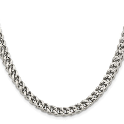 Chisel Stainless Steel Polished 6.75mm 24 inch Franco Chain