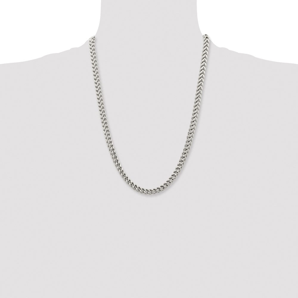 Chisel Stainless Steel Polished 6.75mm 24 inch Franco Chain