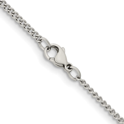 Chisel Stainless Steel Polished 2.25mm 24 inch Round Curb Chain