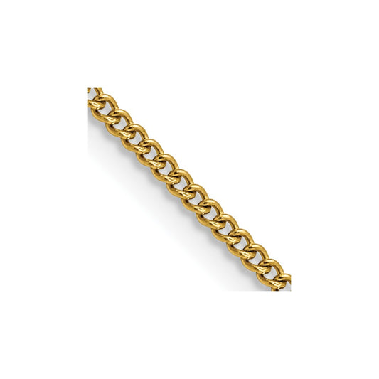 Chisel Stainless Steel Polished Yellow IP-plated 2.25mm 20 inch Round Curb Chain