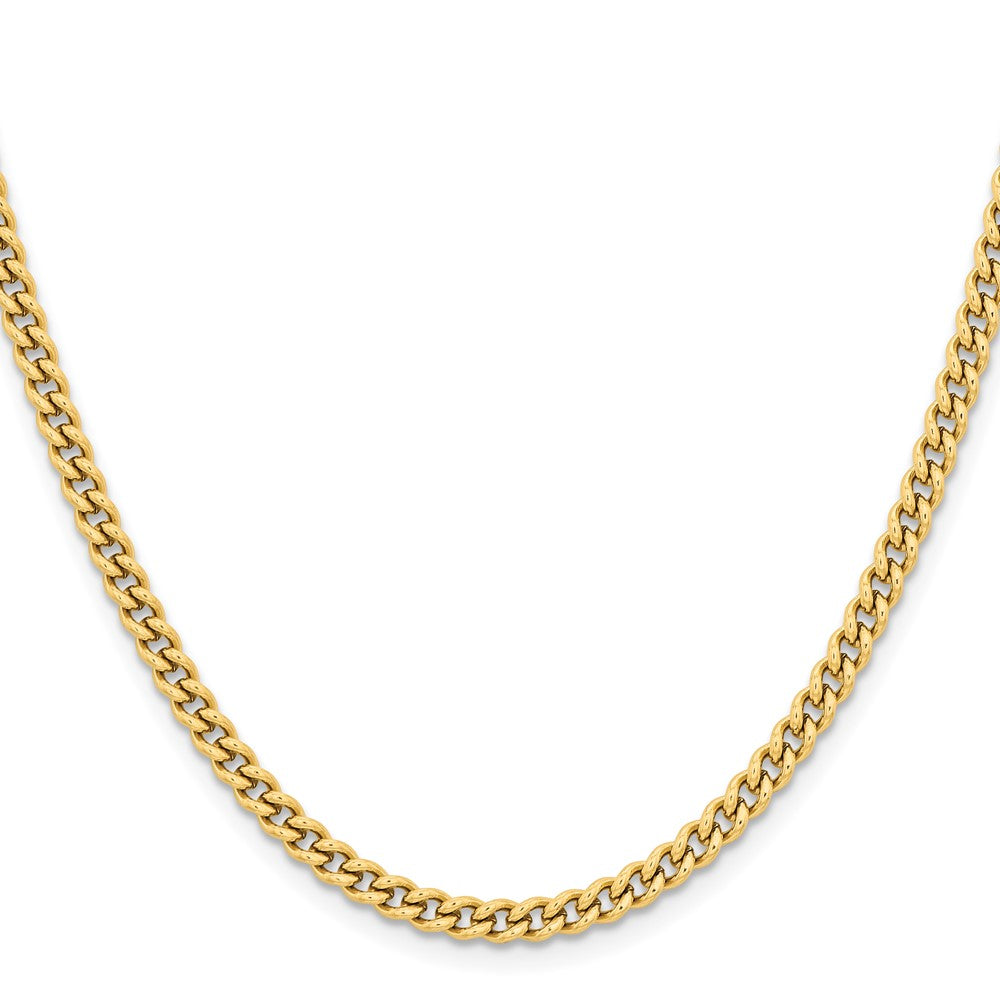 Chisel Stainless Steel Polished Yellow IP-plated 4mm 20 inch Round Curb Chain