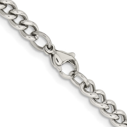 Chisel Stainless Steel Polished 5.3mm 22 inch Round Curb Chain