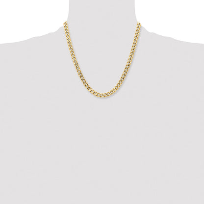 Chisel Stainless Steel Polished Yellow IP-plated 7.5mm 20 inch Curb Chain