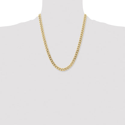 Chisel Stainless Steel Polished Yellow IP-plated 7.5mm 22 inch Curb Chain
