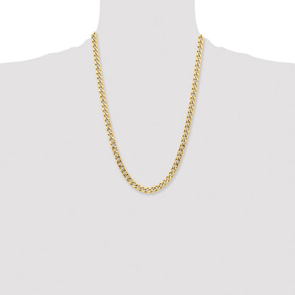 Chisel Stainless Steel Polished Yellow IP-plated 7.5mm 24 inch Curb Chain
