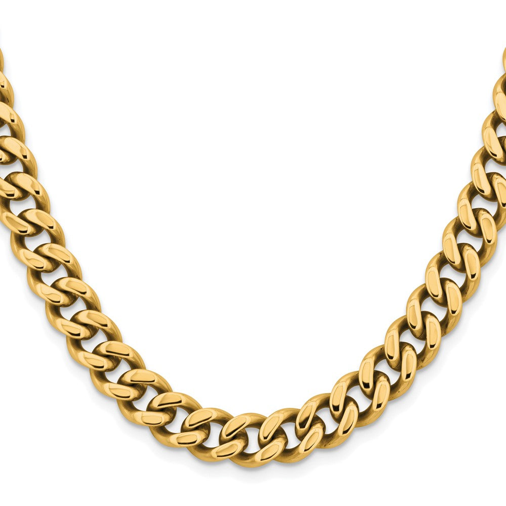 Chisel Stainless Steel Polished Yellow IP-plated 9.5mm 24 inch Curb Chain