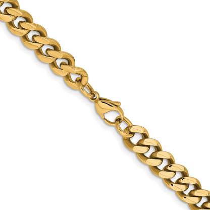 Chisel Stainless Steel Polished Yellow IP-plated 9.5mm 24 inch Curb Chain