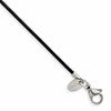 Chisel Stainless Steel Black Leather 1.5mm Cord 20 inch Necklace