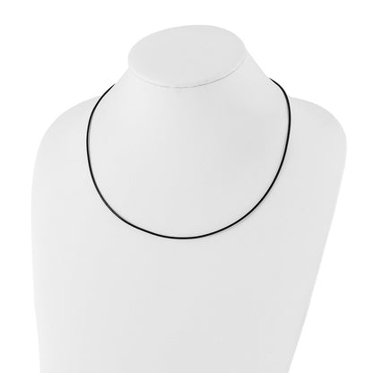 Chisel Stainless Steel Black Leather 1.5mm Cord 20 inch Necklace