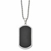 Chisel Stainless Steel Brushed Black-plated Laser Cut Edge Dog Tag on a 24 inch Rope Chain Necklace