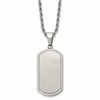 Chisel Stainless Steel Brushed Laser Cut Edges Dog Tag on a 22 inch Rope Chain Necklace