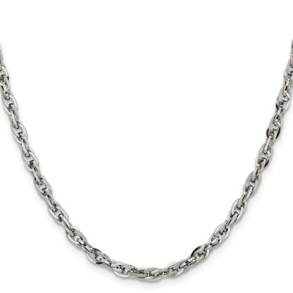 Chisel Stainless Steel Polished 4.2mm 22 inch Fancy Twisted Link Chain