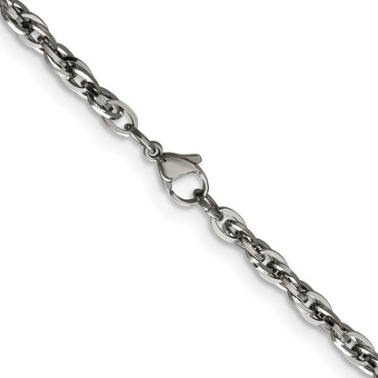 Chisel Stainless Steel Polished 4.2mm 20 inch Fancy Twisted Link Chain