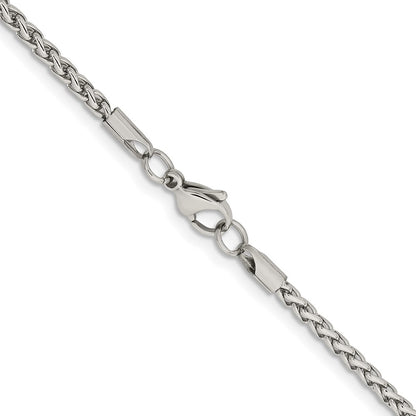 Chisel Stainless Steel Polished 3mm 22 inch Wheat Chain