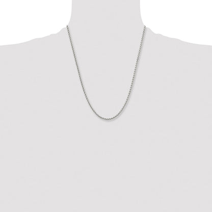 Chisel Stainless Steel Polished 3mm 22 inch Wheat Chain