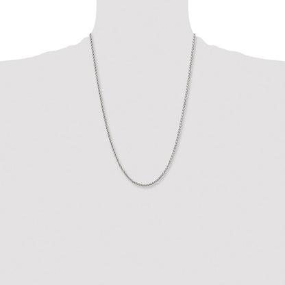 Chisel Stainless Steel Polished 3mm 24 inch Wheat Chain