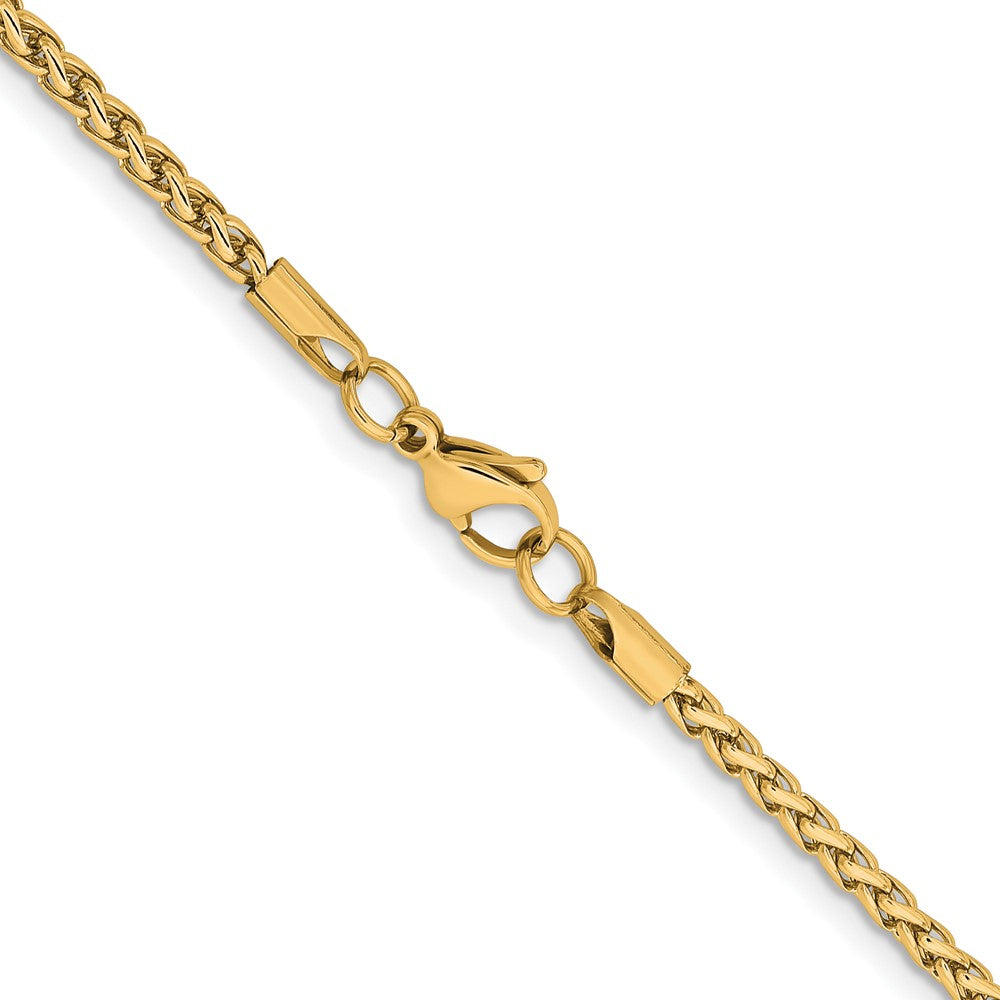 Chisel Stainless Steel Polished Yellow IP-plated 3mm 18 inch Wheat Chain