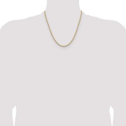 Chisel Stainless Steel Polished Yellow IP-plated 3mm 20 inch Wheat Chain