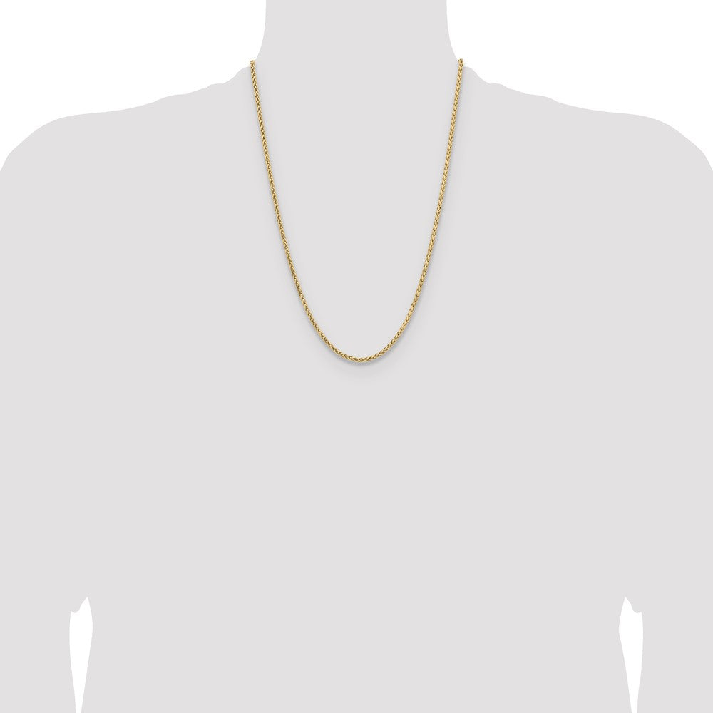 Chisel Stainless Steel Polished Yellow IP-plated 3mm 24 inch Wheat Chain