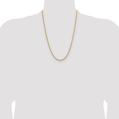 Chisel Stainless Steel Polished Yellow IP-plated 3mm 24 inch Wheat Chain