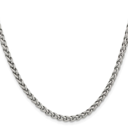 Chisel Stainless Steel Polished 4mm 20 inch Wheat Chain