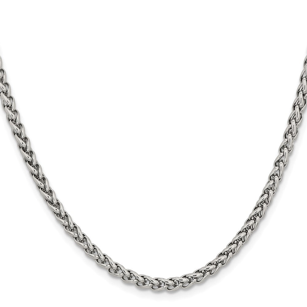 Chisel Stainless Steel Polished 4mm 18 inch Wheat Chain