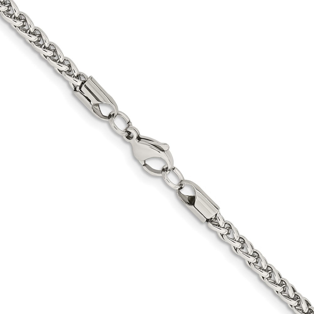 Chisel Stainless Steel Polished 4mm 18 inch Wheat Chain