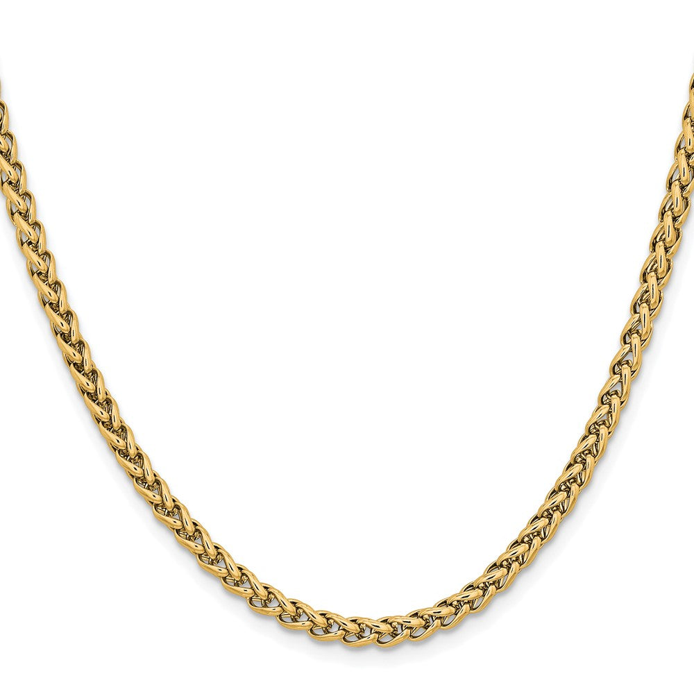 Chisel Stainless Steel Polished Yellow IP-plated 4mm 24 inch Wheat Chain