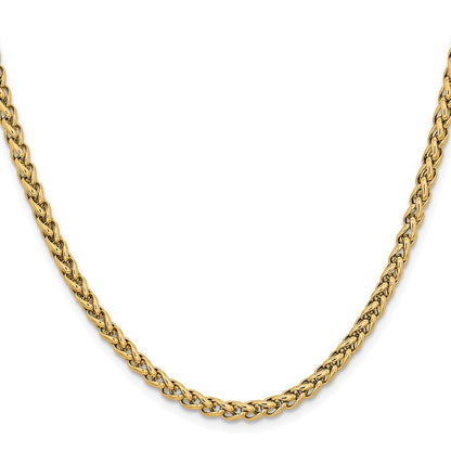 Chisel Stainless Steel Polished Yellow IP-plated 4mm 18 inch Wheat Chain