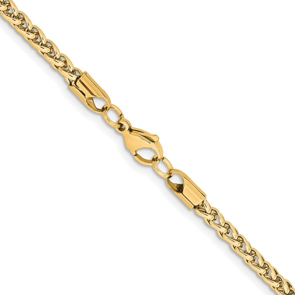 Chisel Stainless Steel Polished Yellow IP-plated 4mm 20 inch Wheat Chain