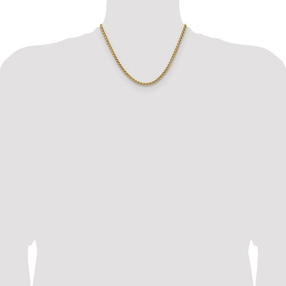 Chisel Stainless Steel Polished Yellow IP-plated 4mm 18 inch Wheat Chain