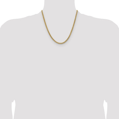 Chisel Stainless Steel Polished Yellow IP-plated 4mm 20 inch Wheat Chain