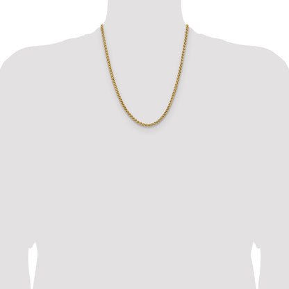 Chisel Stainless Steel Polished Yellow IP-plated 4mm 22 inch Wheat Chain
