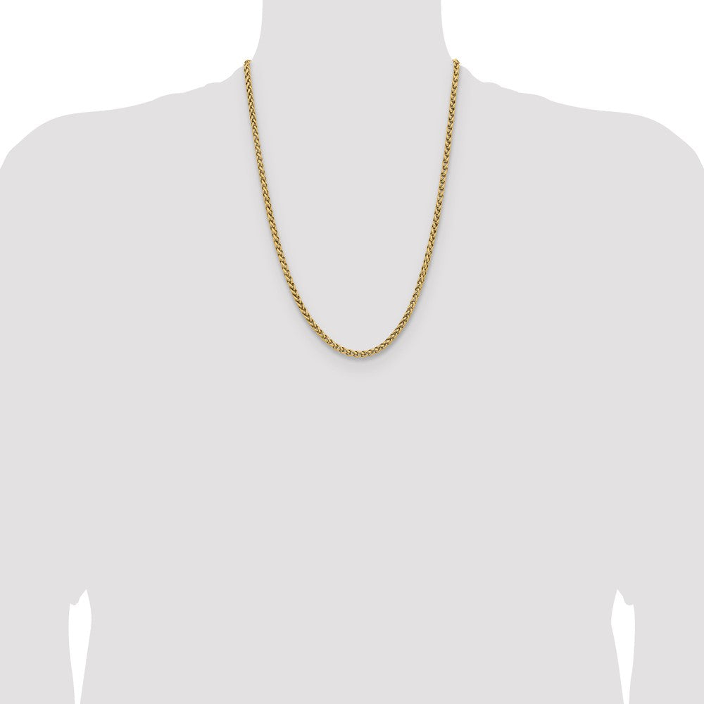 Chisel Stainless Steel Polished Yellow IP-plated 4mm 24 inch Wheat Chain