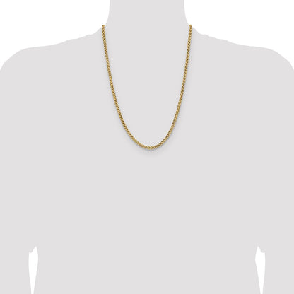 Chisel Stainless Steel Polished Yellow IP-plated 4mm 24 inch Wheat Chain