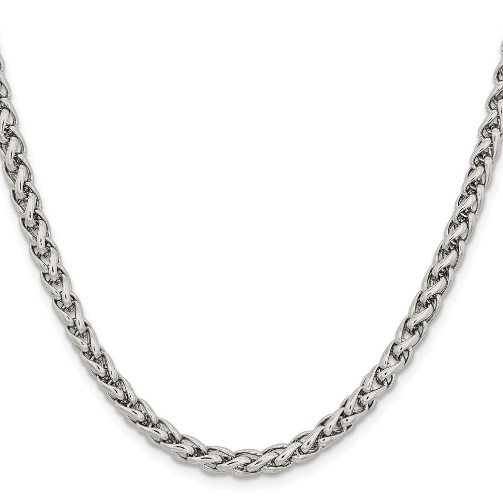 Chisel Stainless Steel Polished 5mm 24 inch Wheat Chain