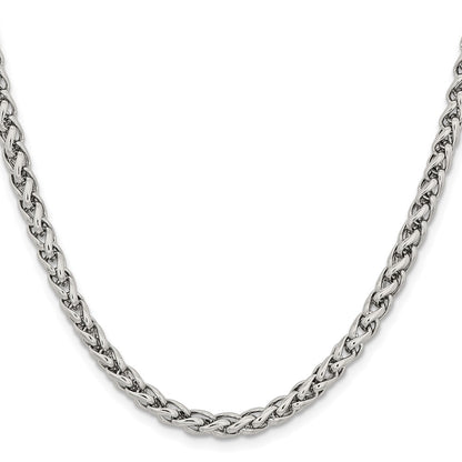 Chisel Stainless Steel Polished 5mm 18 inch Wheat Chain