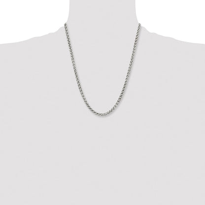 Chisel Stainless Steel Polished 5mm 22 inch Wheat Chain