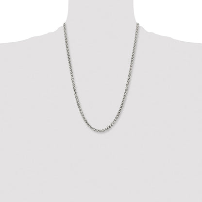 Chisel Stainless Steel Polished 5mm 24 inch Wheat Chain