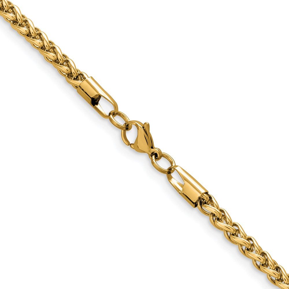 Chisel Stainless Steel Polished Yellow IP-plated 5mm 18 inch Wheat Chain