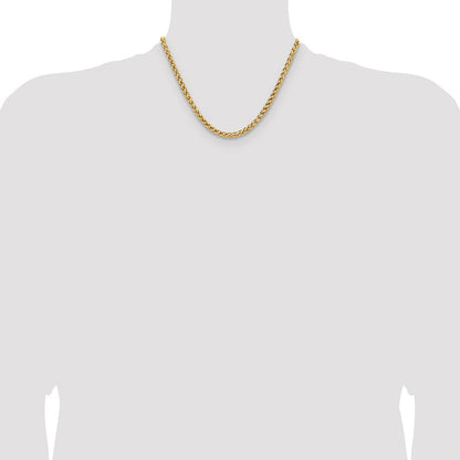 Chisel Stainless Steel Polished Yellow IP-plated 5mm 18 inch Wheat Chain