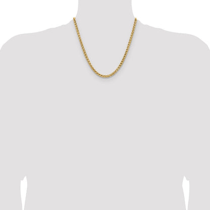 Chisel Stainless Steel Polished Yellow IP-plated 5mm 20 inch Wheat Chain